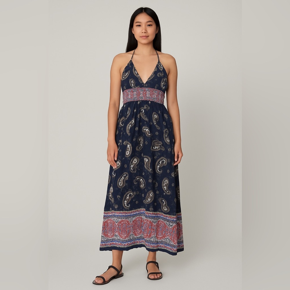 Ganji Boho Paisley Halter Dress – Size Medium